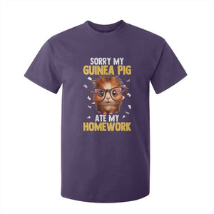 Funny My Guinea Pig Ate My Homework T Shirt For Kid Gift For Rodent Lovers TS12 Purple Print Your Wear