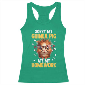Funny My Guinea Pig Ate My Homework Racerback Tank Top Gift For Rodent Lovers TS12 Irish Green Print Your Wear