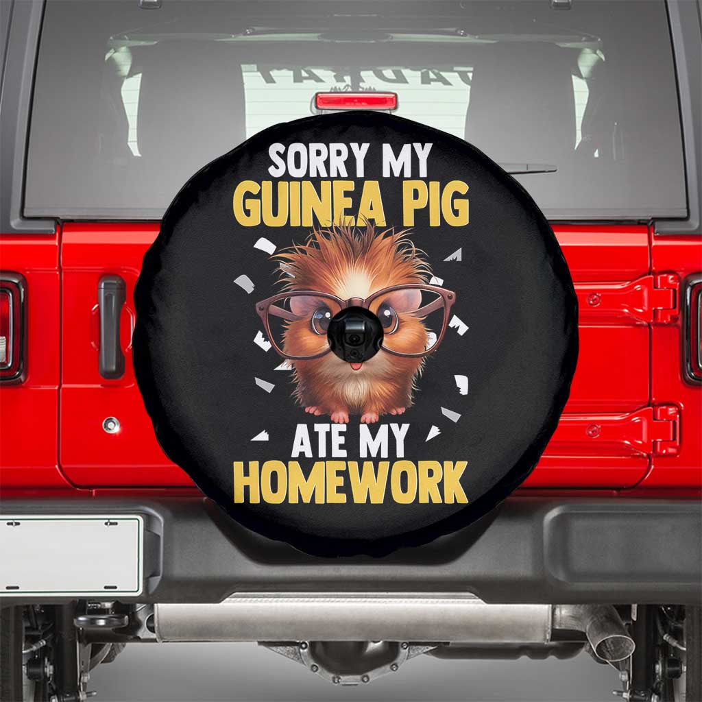 Funny My Guinea Pig Ate My Homework Spare Tire Cover Gift For Rodent Lovers TS12 Black Print Your Wear
