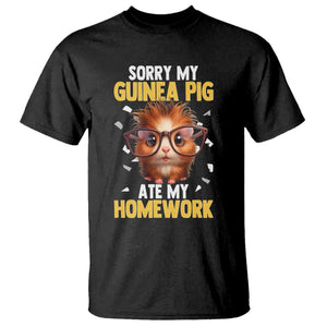 Funny My Guinea Pig Ate My Homework T Shirt Gift For Rodent Lovers TS12 Black Print Your Wear