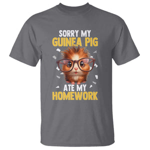 Funny My Guinea Pig Ate My Homework T Shirt Gift For Rodent Lovers TS12 Charcoal Print Your Wear