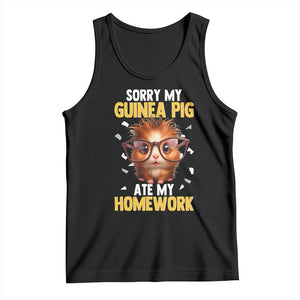 Funny My Guinea Pig Ate My Homework Tank Top Gift For Rodent Lovers TS12 Black Print Your Wear