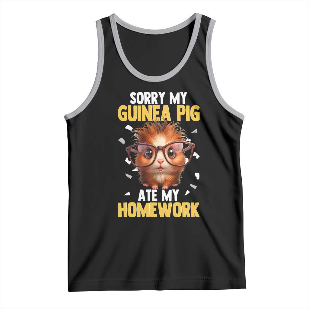 Funny My Guinea Pig Ate My Homework Tank Top Gift For Rodent Lovers TS12 Black Athletic Heather Print Your Wear