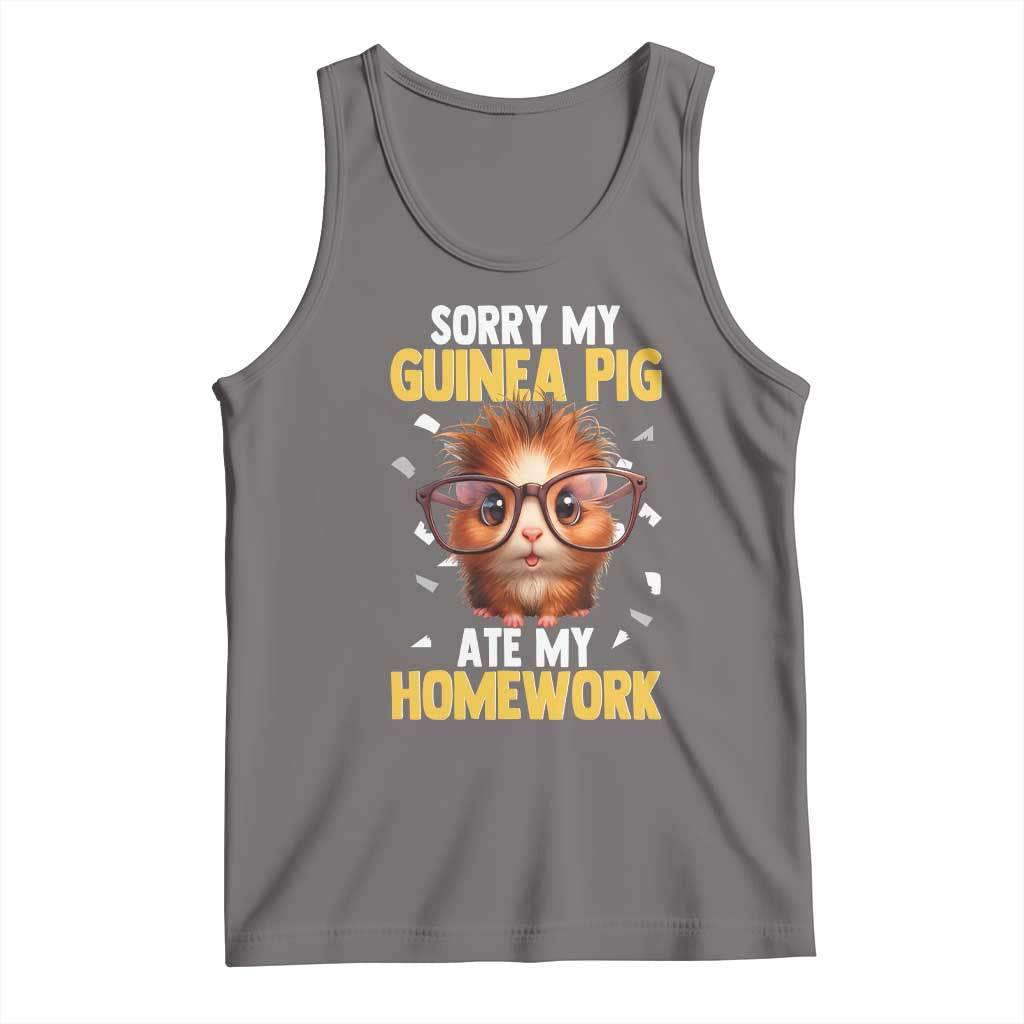 Funny My Guinea Pig Ate My Homework Tank Top Gift For Rodent Lovers TS12 Deep Heather Print Your Wear