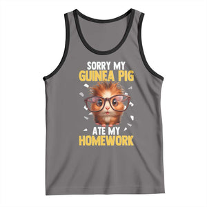 Funny My Guinea Pig Ate My Homework Tank Top Gift For Rodent Lovers TS12 Deep Heather Black Print Your Wear