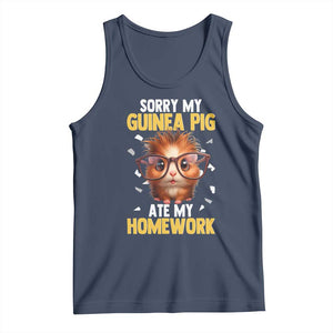 Funny My Guinea Pig Ate My Homework Tank Top Gift For Rodent Lovers TS12 Navy Print Your Wear