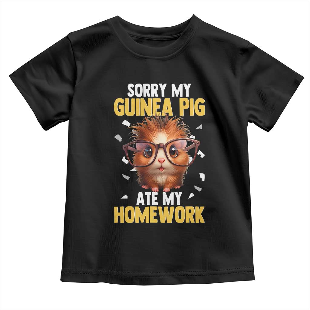 Funny My Guinea Pig Ate My Homework Toddler T Shirt Gift For Rodent Lovers TS12 Black Print Your Wear
