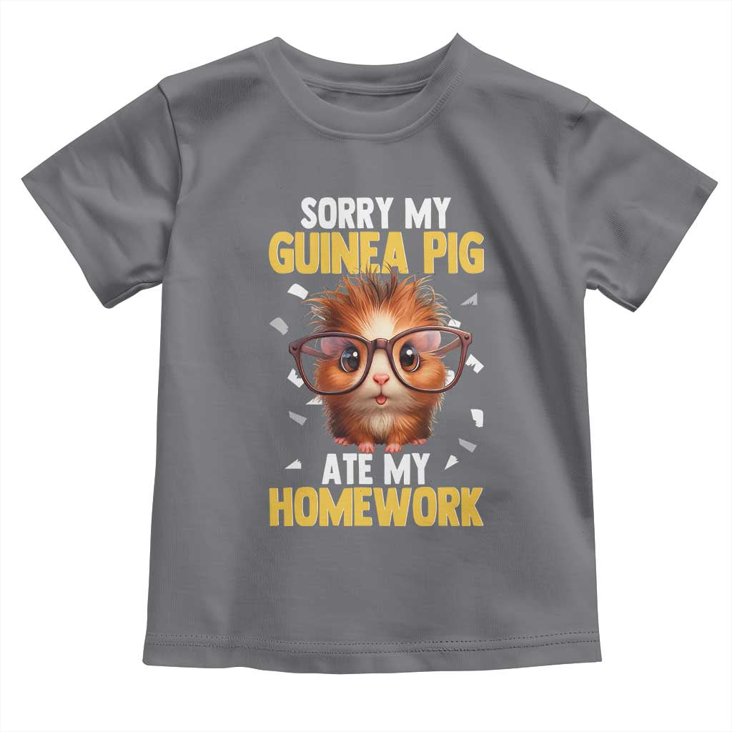 Funny My Guinea Pig Ate My Homework Toddler T Shirt Gift For Rodent Lovers TS12 Charcoal Print Your Wear
