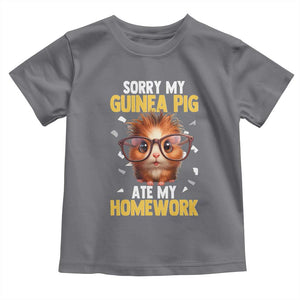 Funny My Guinea Pig Ate My Homework Toddler T Shirt Gift For Rodent Lovers TS12 Charcoal Print Your Wear