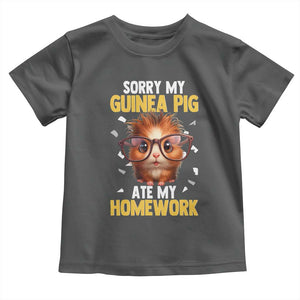 Funny My Guinea Pig Ate My Homework Toddler T Shirt Gift For Rodent Lovers TS12 Dark Heather Print Your Wear