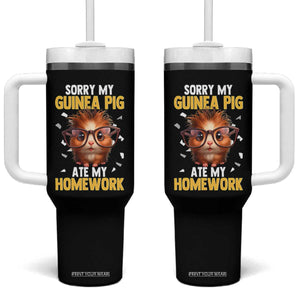 Funny My Guinea Pig Ate My Homework Tumbler With Handle Gift For Rodent Lovers TS12 One Size: 40 oz Black Print Your Wear