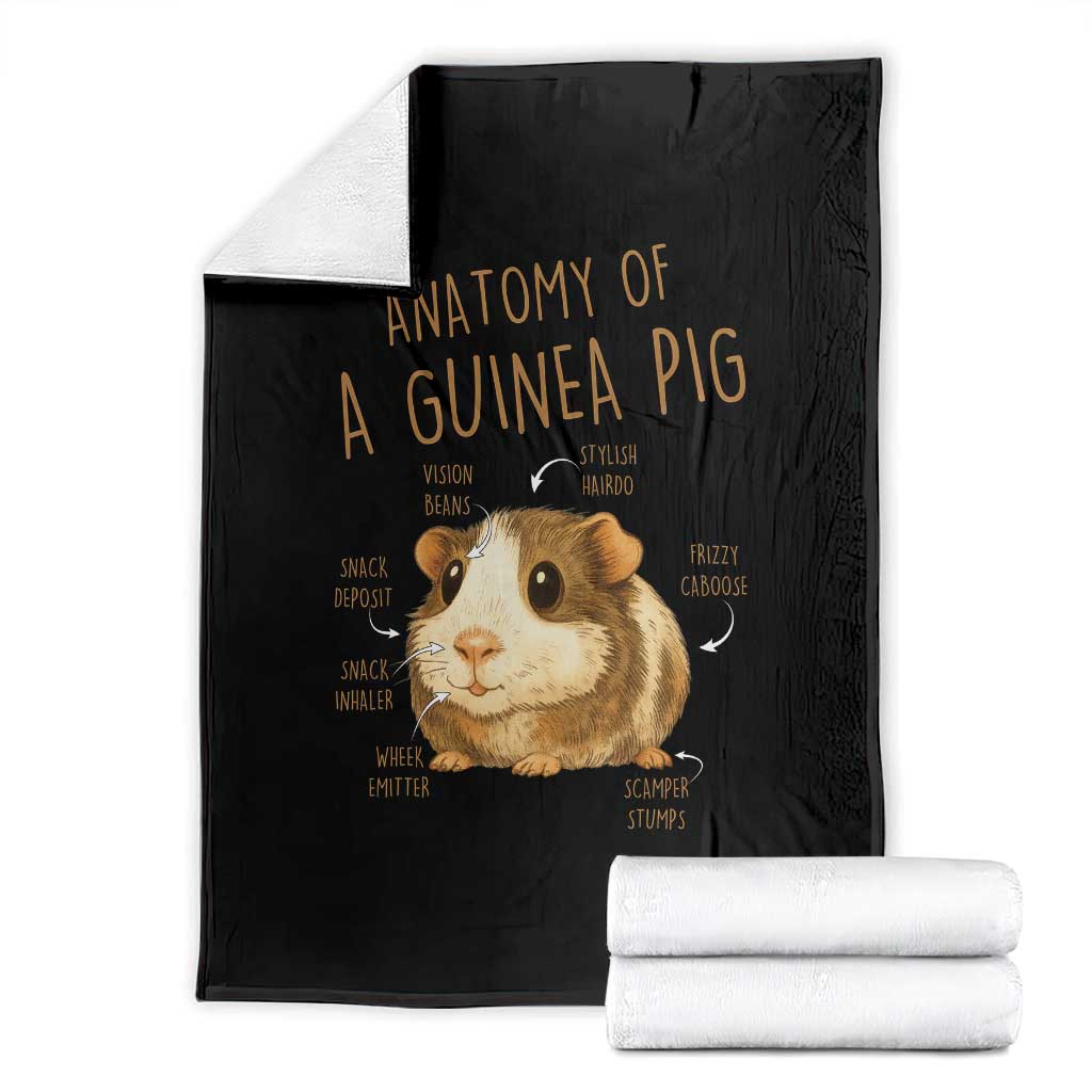 Anatomy Of A Guinea Pig Throw Blanket Funny Cavy Lover Animal Anatomy Gift TS12 Black Print Your Wear