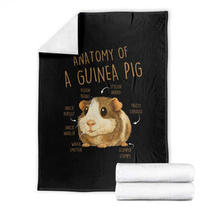 Anatomy Of A Guinea Pig Throw Blanket Funny Cavy Lover Animal Anatomy Gift TS12 Black Print Your Wear