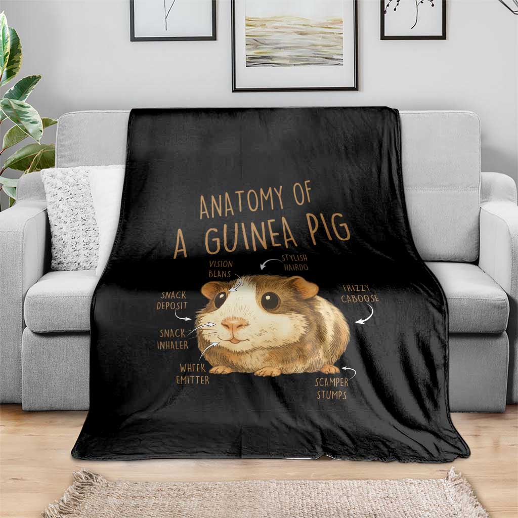 Anatomy Of A Guinea Pig Throw Blanket Funny Cavy Lover Animal Anatomy Gift TS12 Print Your Wear