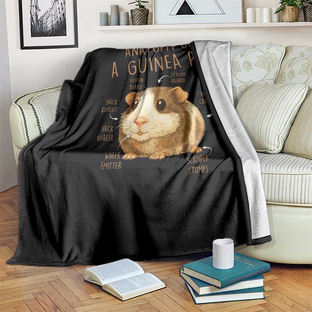 Anatomy Of A Guinea Pig Throw Blanket Funny Cavy Lover Animal Anatomy Gift TS12 Print Your Wear