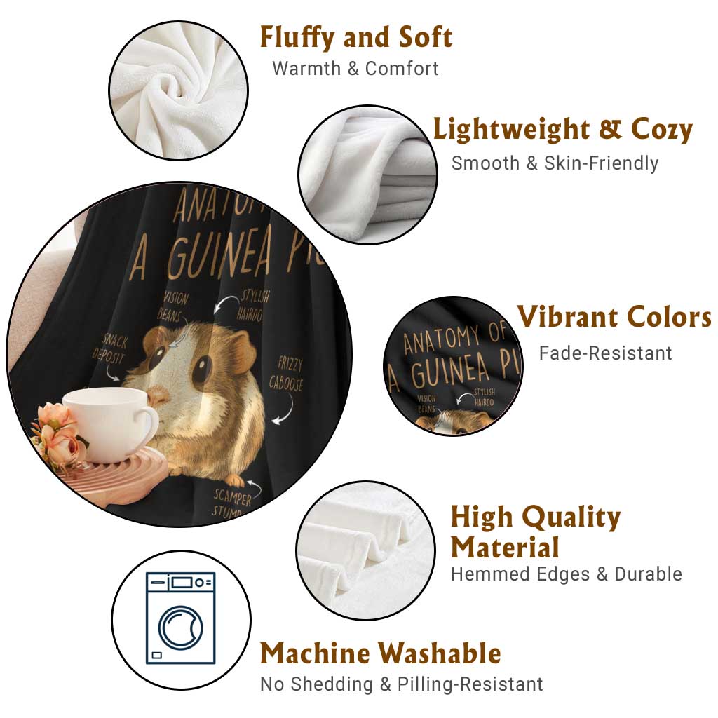 Anatomy Of A Guinea Pig Throw Blanket Funny Cavy Lover Animal Anatomy Gift TS12 Print Your Wear