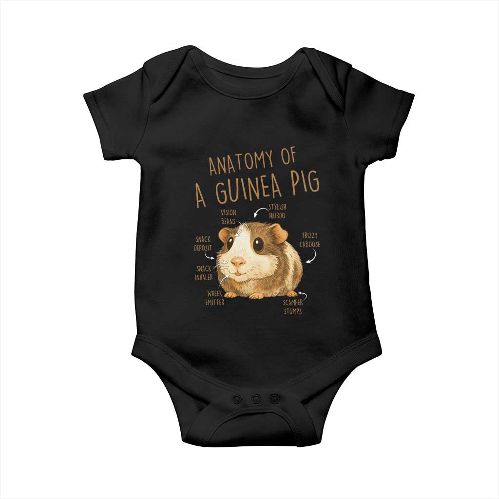 Anatomy Of A Guinea Pig Baby Onesie Funny Cavy Lover Animal Anatomy Gift TS12 Black Print Your Wear