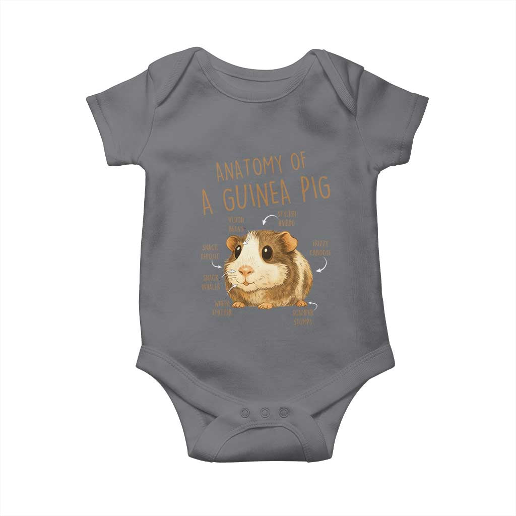 Anatomy Of A Guinea Pig Baby Onesie Funny Cavy Lover Animal Anatomy Gift TS12 Charcoal Print Your Wear