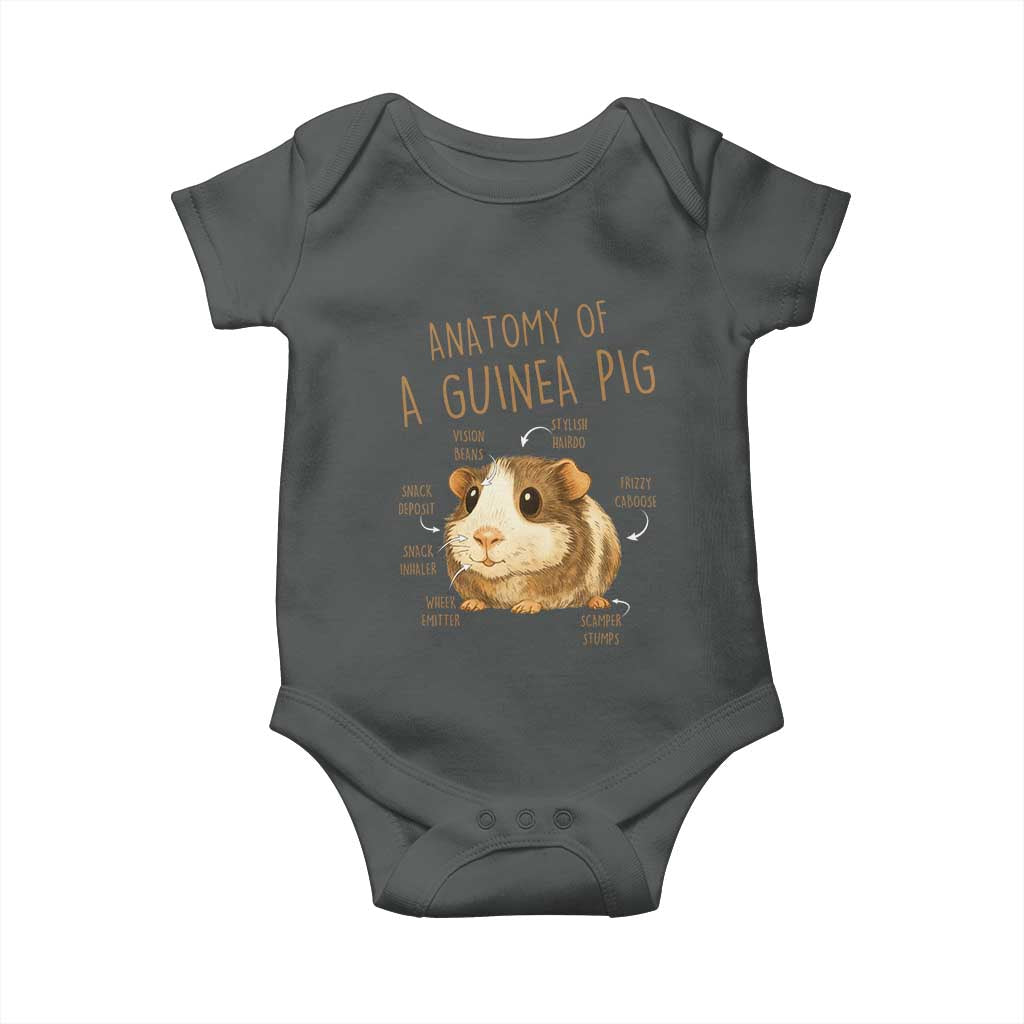 Anatomy Of A Guinea Pig Baby Onesie Funny Cavy Lover Animal Anatomy Gift TS12 Dark Heather Print Your Wear