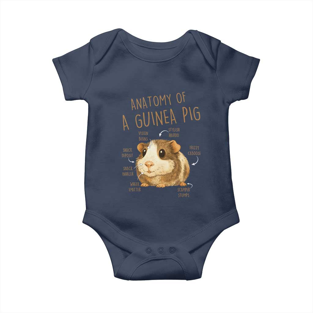 Anatomy Of A Guinea Pig Baby Onesie Funny Cavy Lover Animal Anatomy Gift TS12 Navy Print Your Wear