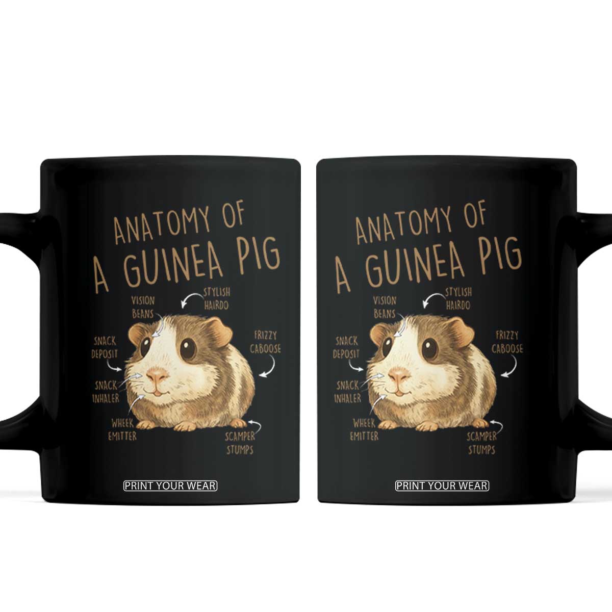 Anatomy Of A Guinea Pig Coffee Mug Funny Cavy Lover Animal Anatomy Gift TS12 Black Print Your Wear