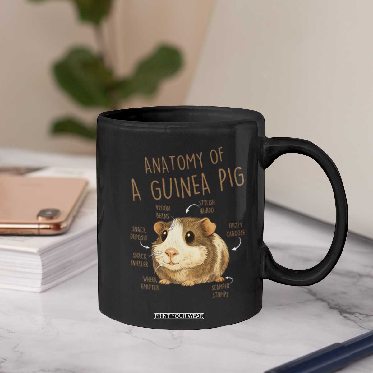 Anatomy Of A Guinea Pig Coffee Mug Funny Cavy Lover Animal Anatomy Gift TS12 Print Your Wear