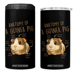 Anatomy Of A Guinea Pig 4 in 1 Can Cooler Tumbler Funny Cavy Lover Animal Anatomy Gift TS12 One Size: 16 oz Black Print Your Wear