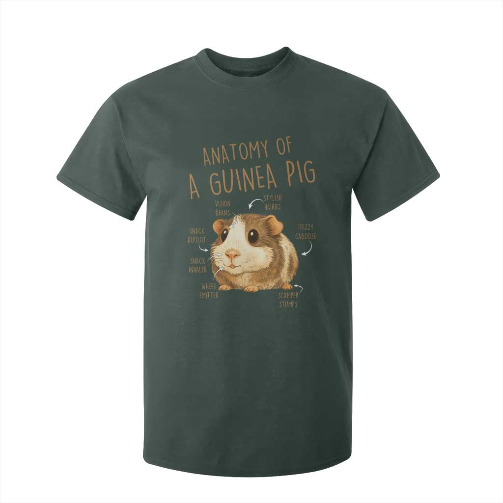 Anatomy Of A Guinea Pig T Shirt For Kid Funny Cavy Lover Animal Anatomy Gift TS12 Dark Forest Green Print Your Wear