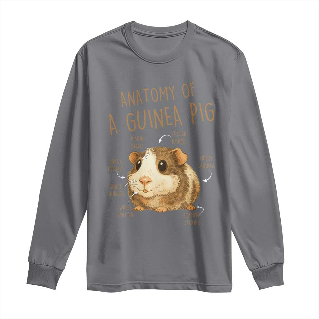 Anatomy Of A Guinea Pig Long Sleeve Shirt Funny Cavy Lover Animal Anatomy Gift TS12 Charcoal Print Your Wear