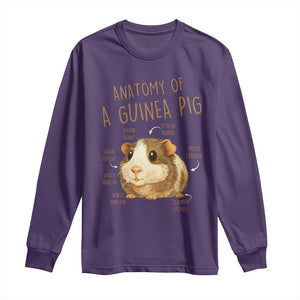 Anatomy Of A Guinea Pig Long Sleeve Shirt Funny Cavy Lover Animal Anatomy Gift TS12 Purple Print Your Wear