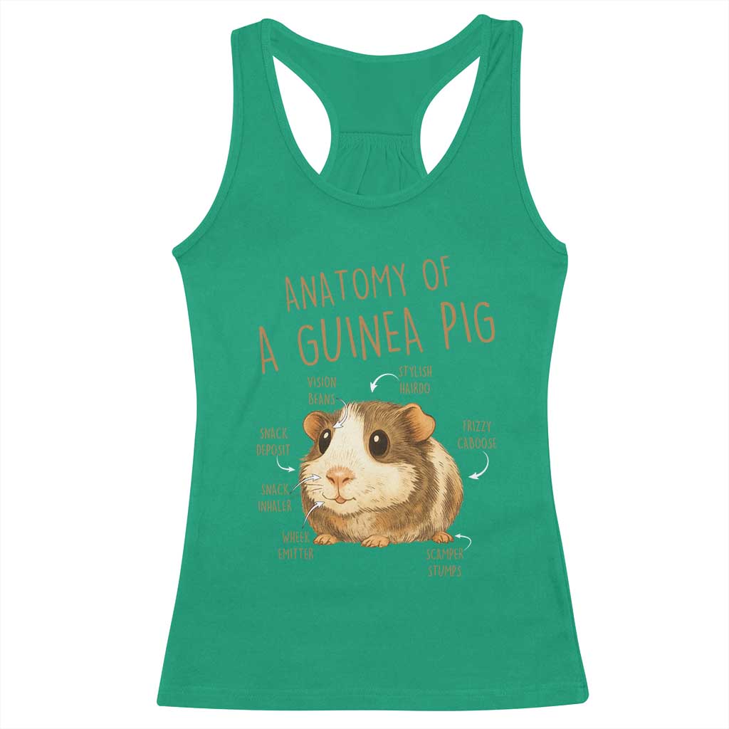 Anatomy Of A Guinea Pig Racerback Tank Top Funny Cavy Lover Animal Anatomy Gift TS12 Irish Green Print Your Wear