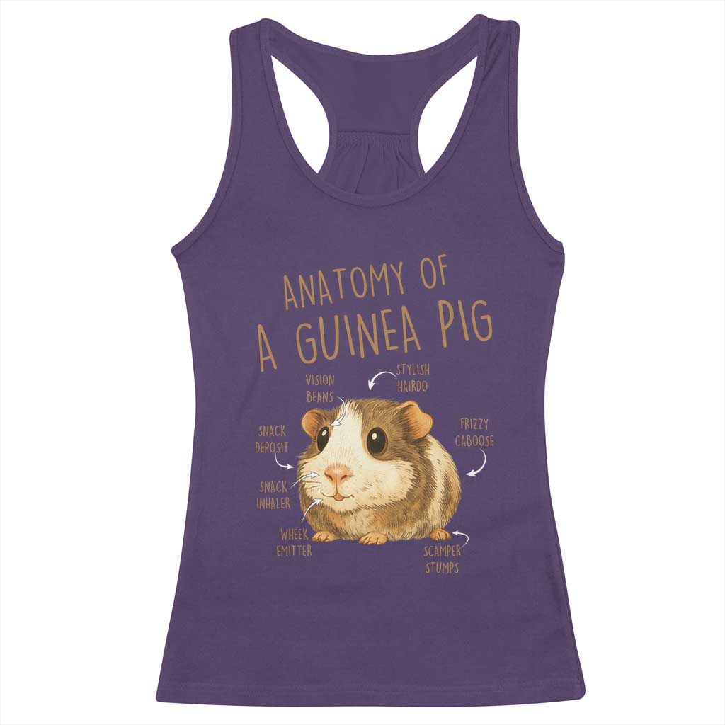 Anatomy Of A Guinea Pig Racerback Tank Top Funny Cavy Lover Animal Anatomy Gift TS12 Purple Print Your Wear