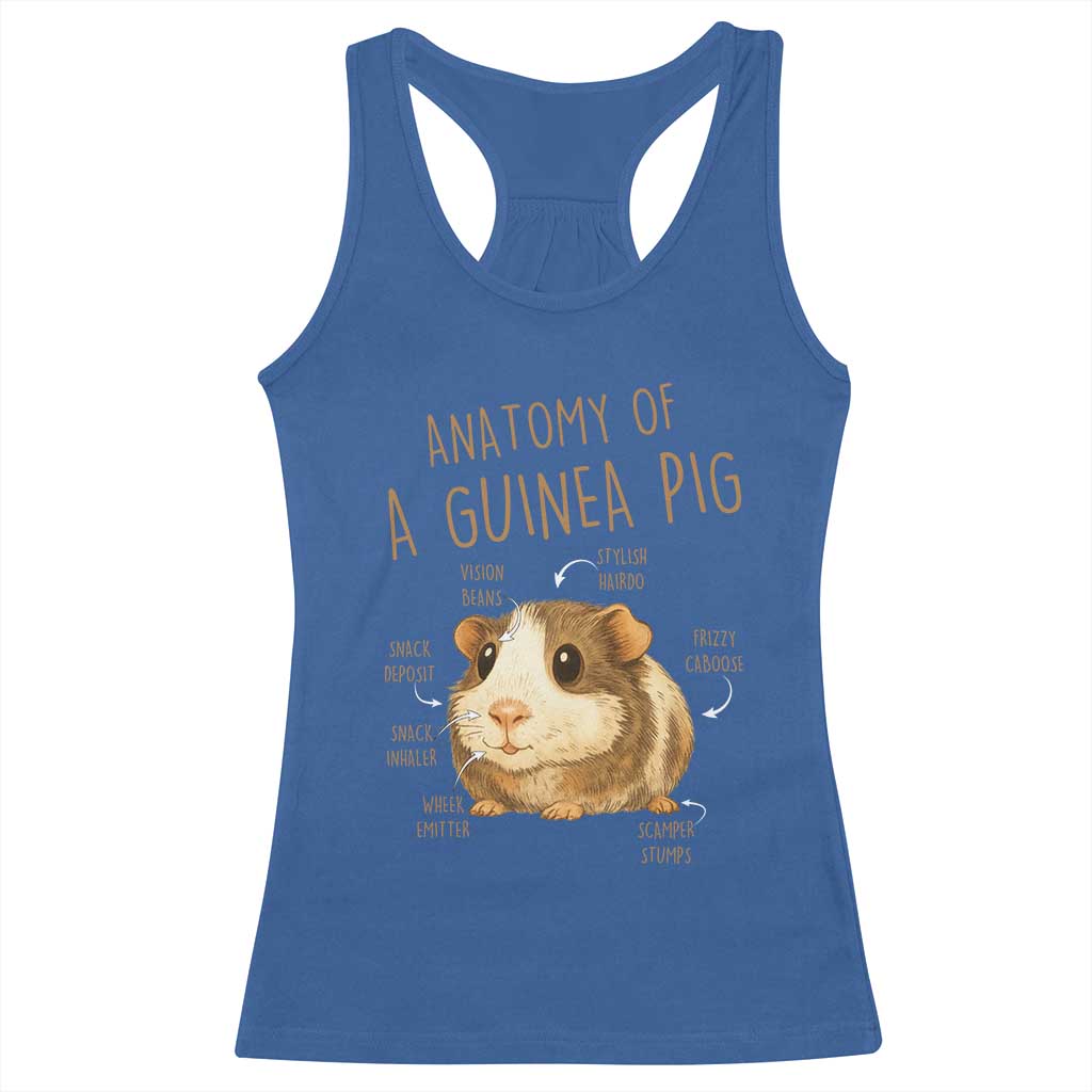 Anatomy Of A Guinea Pig Racerback Tank Top Funny Cavy Lover Animal Anatomy Gift TS12 Royal Blue Print Your Wear