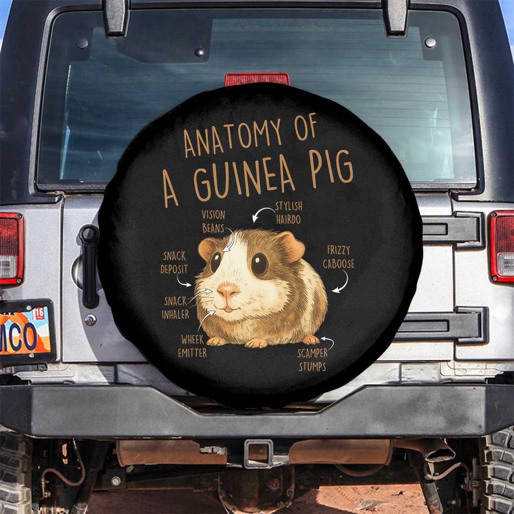 Anatomy Of A Guinea Pig Spare Tire Cover Funny Cavy Lover Animal Anatomy Gift TS12 No hole Black Print Your Wear