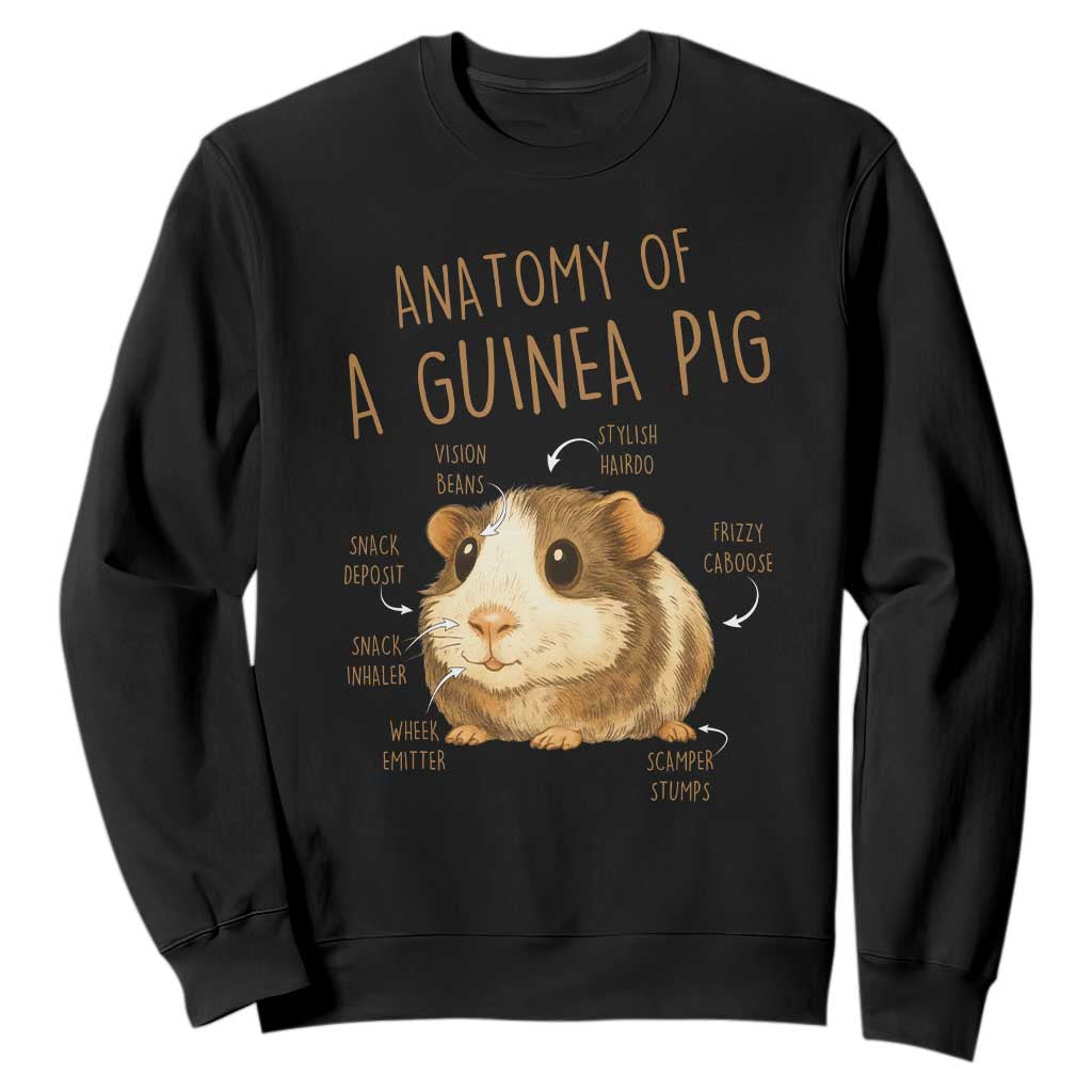 Anatomy Of A Guinea Pig Sweatshirt Funny Cavy Lover Animal Anatomy Gift TS12 Black Print Your Wear