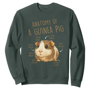 Anatomy Of A Guinea Pig Sweatshirt Funny Cavy Lover Animal Anatomy Gift TS12 Dark Forest Green Print Your Wear