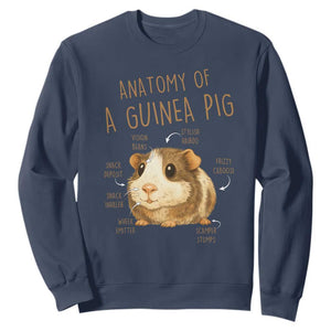 Anatomy Of A Guinea Pig Sweatshirt Funny Cavy Lover Animal Anatomy Gift TS12 Navy Print Your Wear