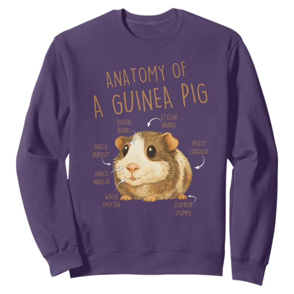 Anatomy Of A Guinea Pig Sweatshirt Funny Cavy Lover Animal Anatomy Gift TS12 Purple Print Your Wear