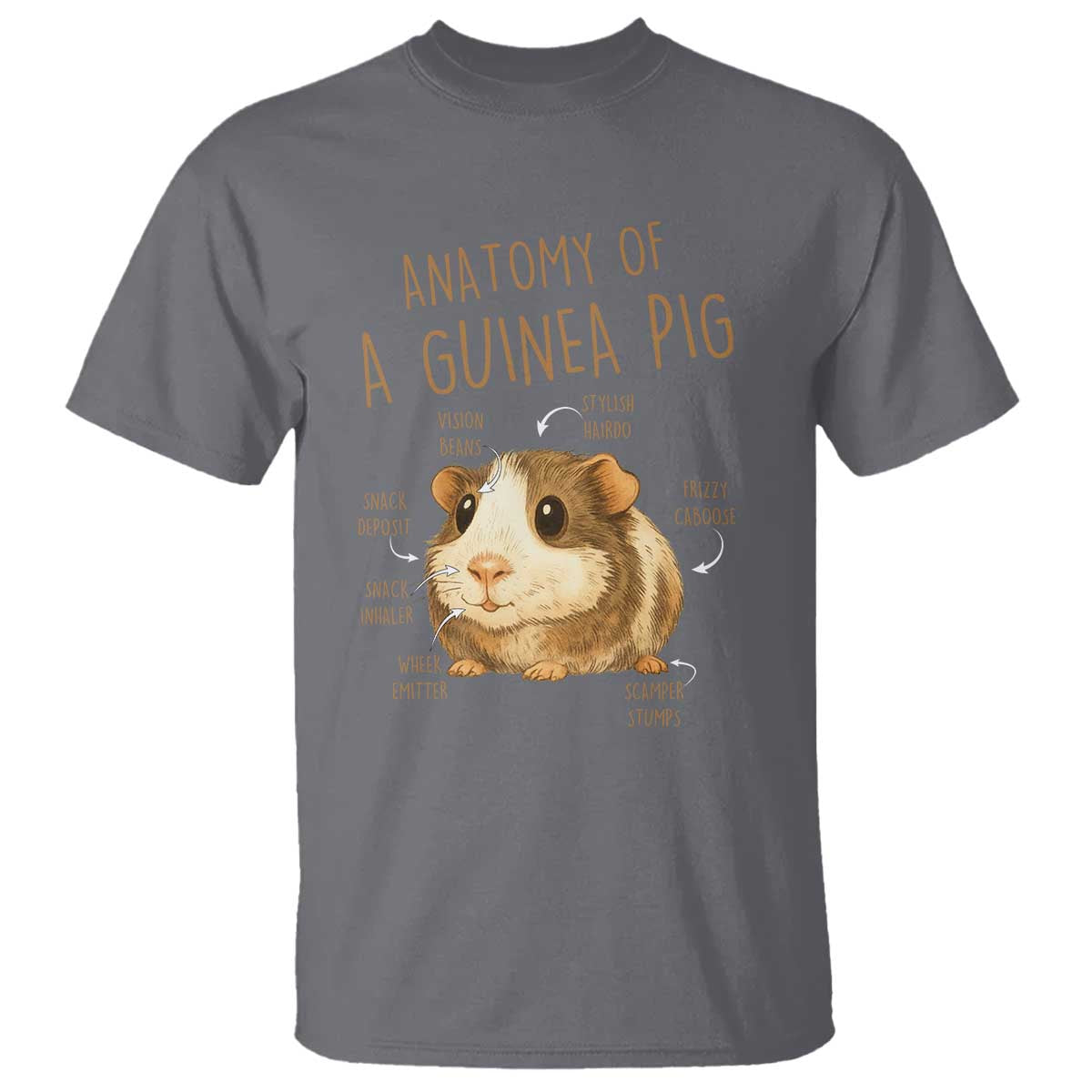 Anatomy Of A Guinea Pig T Shirt Funny Cavy Lover Animal Anatomy Gift TS12 Charcoal Print Your Wear