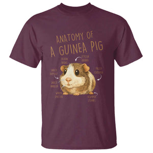 Anatomy Of A Guinea Pig T Shirt Funny Cavy Lover Animal Anatomy Gift TS12 Maroon Print Your Wear