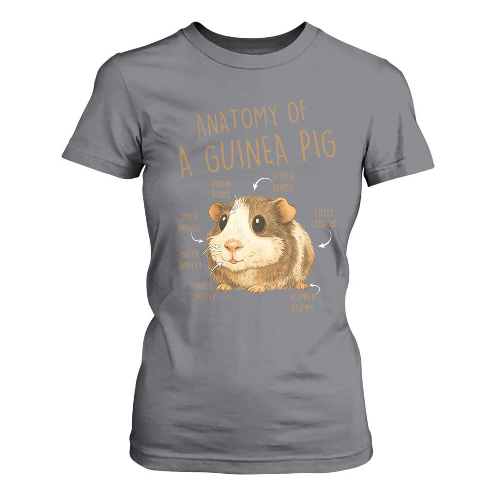 Anatomy Of A Guinea Pig T Shirt For Women Funny Cavy Lover Animal Anatomy Gift TS12 Charcoal Print Your Wear