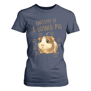 Anatomy Of A Guinea Pig T Shirt For Women Funny Cavy Lover Animal Anatomy Gift TS12 Navy Print Your Wear