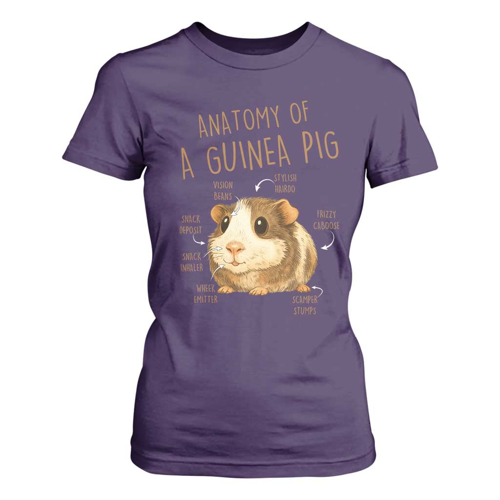 Anatomy Of A Guinea Pig T Shirt For Women Funny Cavy Lover Animal Anatomy Gift TS12 Purple Print Your Wear