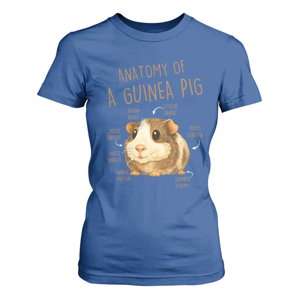 Anatomy Of A Guinea Pig T Shirt For Women Funny Cavy Lover Animal Anatomy Gift TS12 Royal Blue Print Your Wear