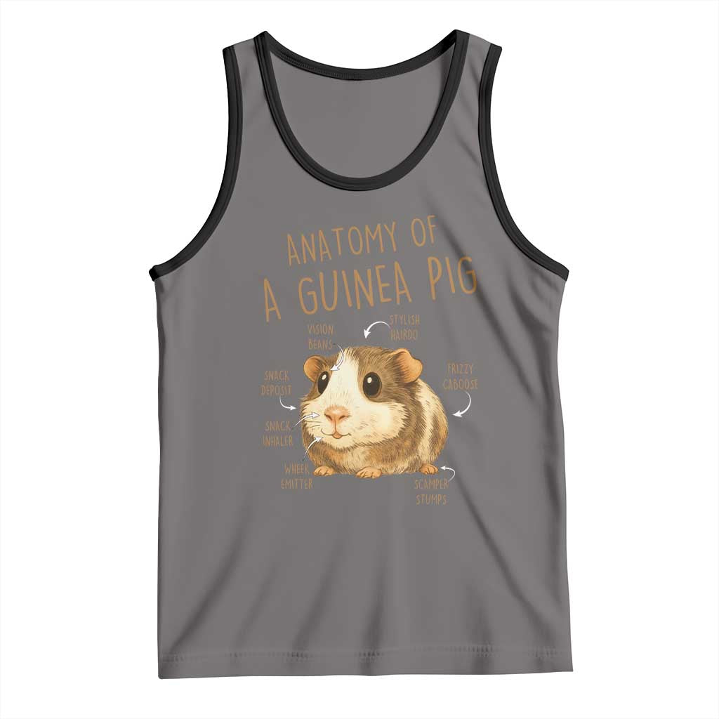 Anatomy Of A Guinea Pig Tank Top Funny Cavy Lover Animal Anatomy Gift TS12 Deep Heather Black Print Your Wear