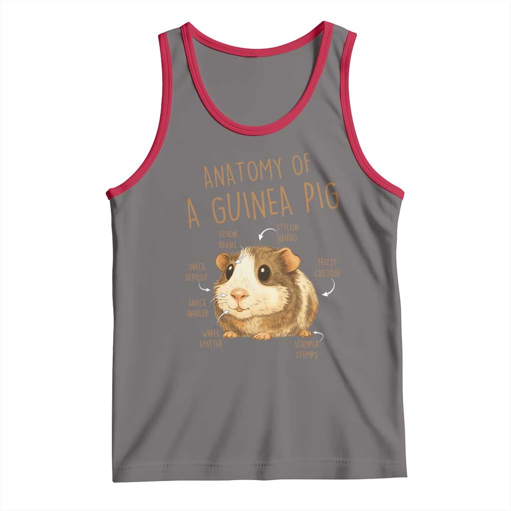 Anatomy Of A Guinea Pig Tank Top Funny Cavy Lover Animal Anatomy Gift TS12 Deep Heather Red Print Your Wear