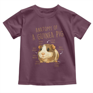 Anatomy Of A Guinea Pig Toddler T Shirt Funny Cavy Lover Animal Anatomy Gift TS12 Maroon Print Your Wear