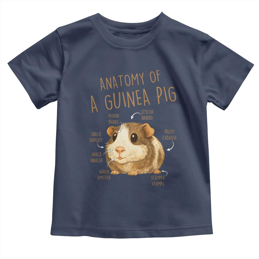 Anatomy Of A Guinea Pig Toddler T Shirt Funny Cavy Lover Animal Anatomy Gift TS12 Navy Print Your Wear