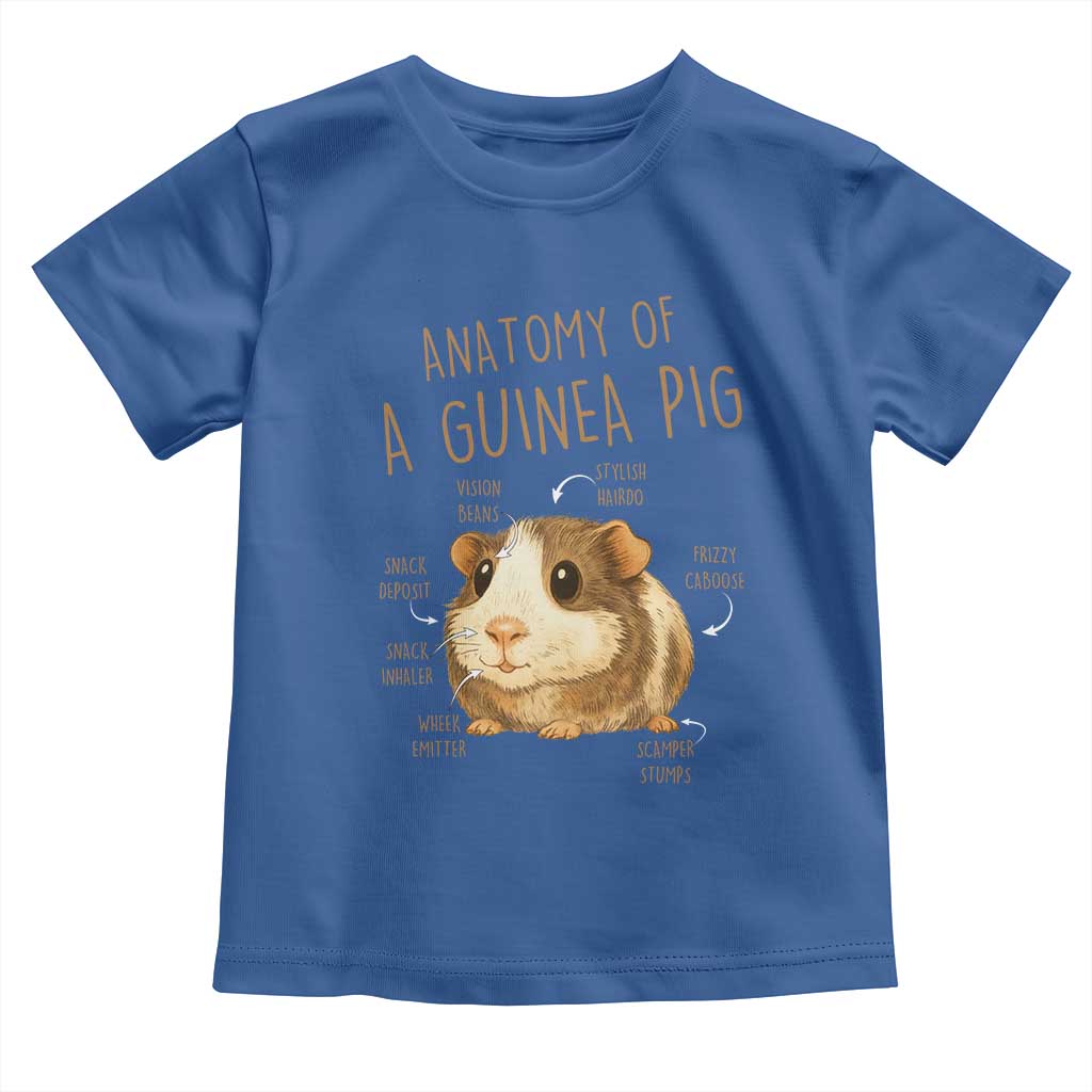 Anatomy Of A Guinea Pig Toddler T Shirt Funny Cavy Lover Animal Anatomy Gift TS12 Royal Blue Print Your Wear