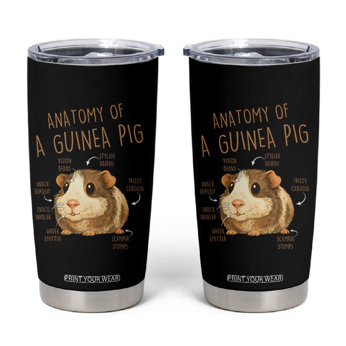 Anatomy Of A Guinea Pig Tumbler Cup Funny Cavy Lover Animal Anatomy Gift TS12 Black Print Your Wear
